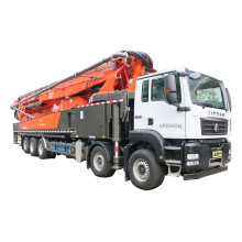 Pump truck be careful when extending the boom
