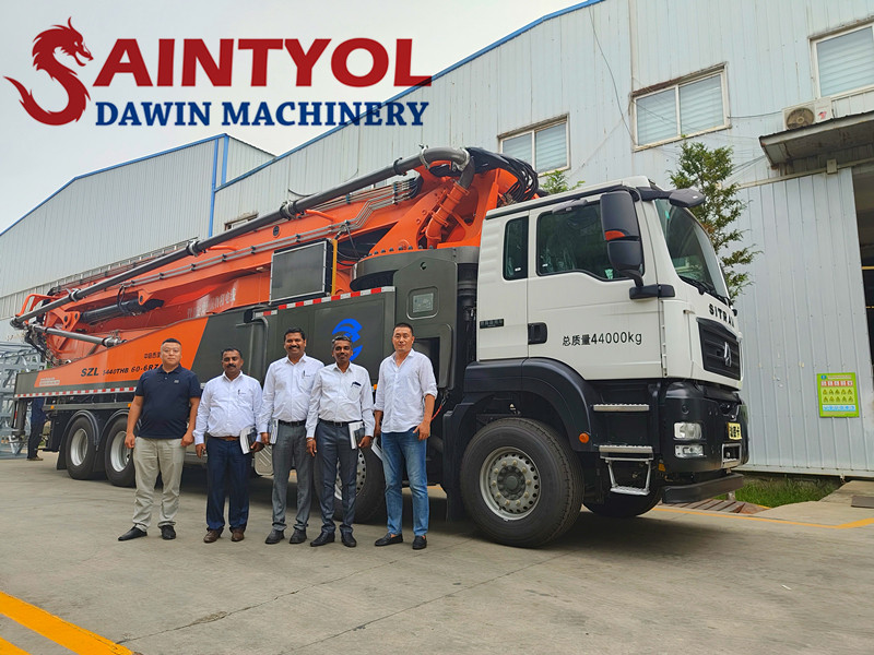 India Friends Visit Saintyol DAWIN Machinery Concrete Pump Truck & Concrete Pump Factory