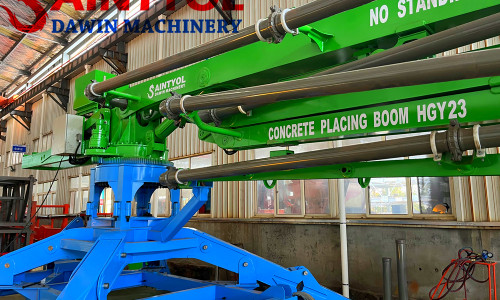 Inspection of structural parts of hydraulic concrete placing boom before trial operation