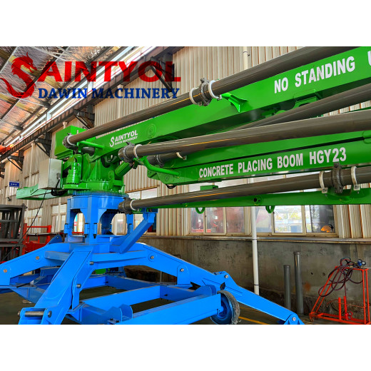 Inspection of structural parts of hydraulic concrete placing boom before trial operation