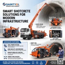 Saintyol DAWIN Shotcrete robot — Optimizing concrete spraying conditions, redefining wet concrete-spraying performance.