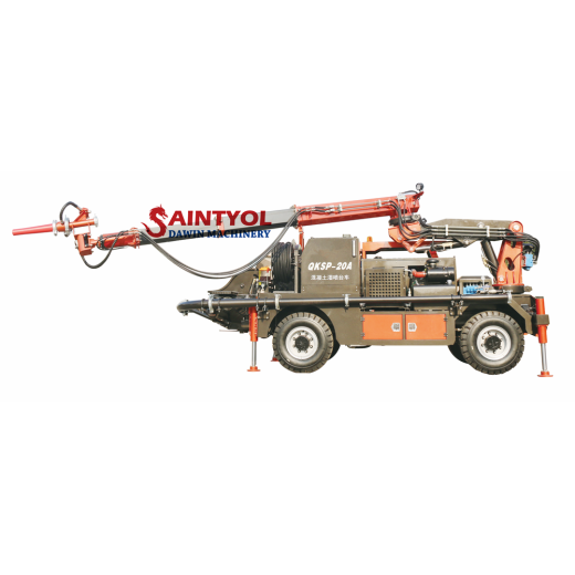 Vehicle-mounted concrete wet spraying trolley is an ideal choice for tunnel construction such as water conservancy and hydropower, railway, highway, etc.