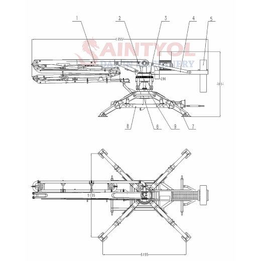 Saintyol DAWIN Mobile Hydraulic Concrete Placing Boom