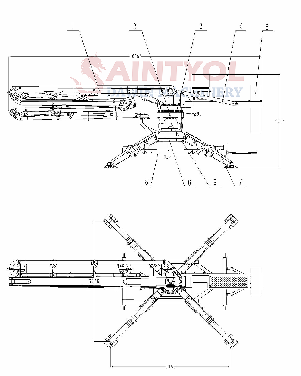 Saintyol DAWIN Mobile Hydraulic Concrete Placing Boom