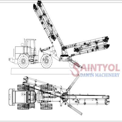 18m Compact Loader Attached Concrete Placing Boom 4 Sections 