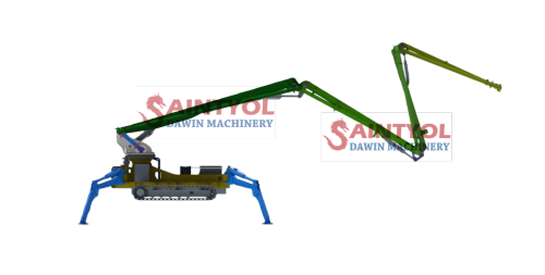 18m "M" shape 4 Sections Crawler Self-walking Mobile Spider Concrete Placing Boom