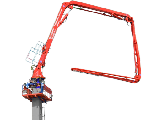 29m 3 sections R Folding Stationary Tower Hydraulic Jack-Up Concrete Placing Boom