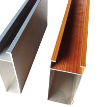 Extruded aluminum rectangular tubing with wooden imitation treatment
