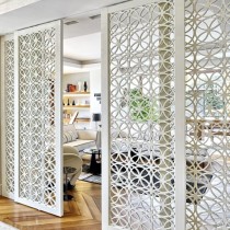 Laser cut carved panels for gallary partition wall