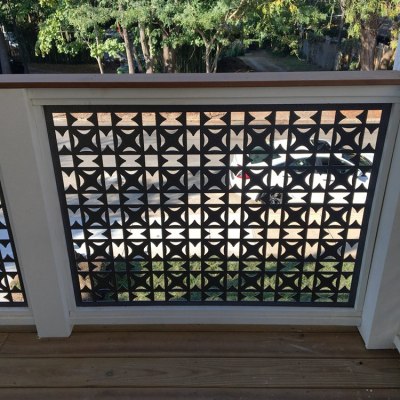 3.0 Balcony aluminum partitions/custom pattern cut out and custom finishes for the panels