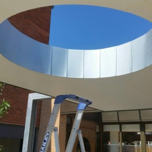 PVDF coated Curved building rainscreen facade cover cladding for university science building