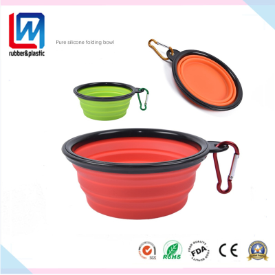 Custom Silicone plastic Folding Pet Bowl for Pet Cat Dog