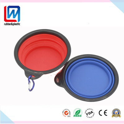 Custom Silicone plastic Folding Pet Bowl for Pet Cat Dog