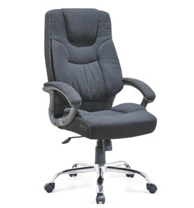 Chaise pivotante de bureau en cuir PU à dossier haut Y&F avec accoudoir en nylon (HF-459)