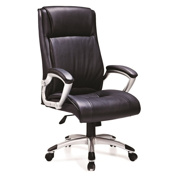 Chaise pivotante de bureau en cuir PU à dossier haut Y&F avec base en nylon 350 mm (HF-526)