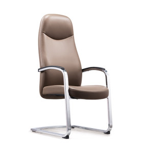 Réception de bureau et chaise d'invité en cuir à dossier haut Y&F avec cadre chromé (YF-1823)
