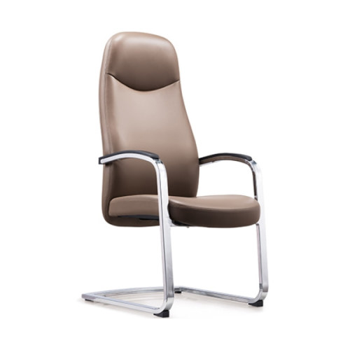 Y & F Офисный стул для гостей с высокой спинкой из кожи и хромированной рамой (YF-1823)
