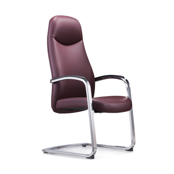Y & F Кожаный офисный ресепшн с высокой спинкой и гостевой стул с хромированной металлической рамой (YF-1823)