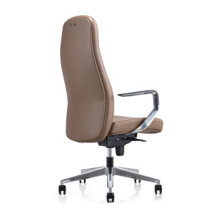 Confortable silla de oficina en casa | silla ejecutiva de cuero con Base de aluminio