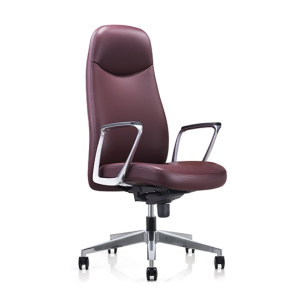 Y&F Big and Tall Leather Office Executive Chair with Aluminum Armrest and Base(YF-823-135)