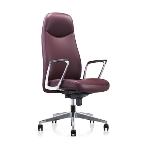 Y & F Большой и высокий офисный стул из искусственной кожи с алюминиевым подлокотником и основанием (YF-823-135)