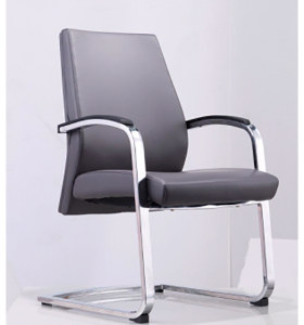 Réception de bureau et chaise d'invité en cuir à dossier moyen Y&F avec cadre en métal chromé (YF-1628)