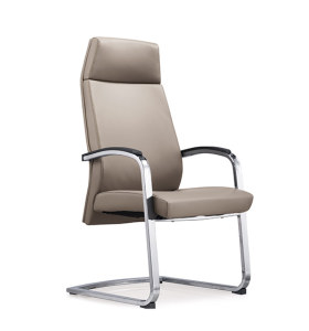 Réception de bureau et chaise d'invité en cuir à dossier haut Y&F avec cadre en métal chromé (YF-1828)