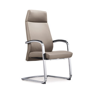 Wholesale High Back Leather Office Reception and Guest Chair, Chrome Metal Frame(YF-1828)
