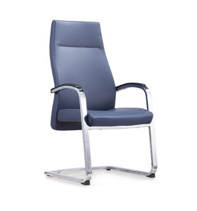 Réception de bureau et chaise d'invité en cuir à dossier haut Y&F avec cadre chromé (YF-1820)
