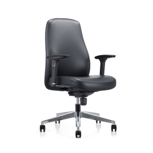 جلوس المهام | كرسي مهمة من الجلد الأوسط الخلفي مع مسند للذراعين لمورد المكتب المنزلي