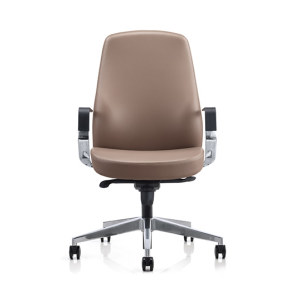 Chaise de travail en cuir | Chaise ergonomique avec Base en aluminium pour fournisseur de bureau