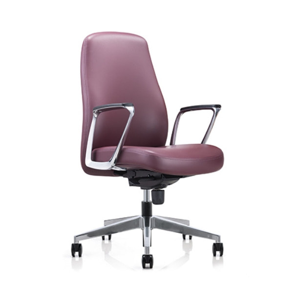 Leather Office Task Chair With Aluminum Alloy Armrest And Base Supplier(YF-623-135)