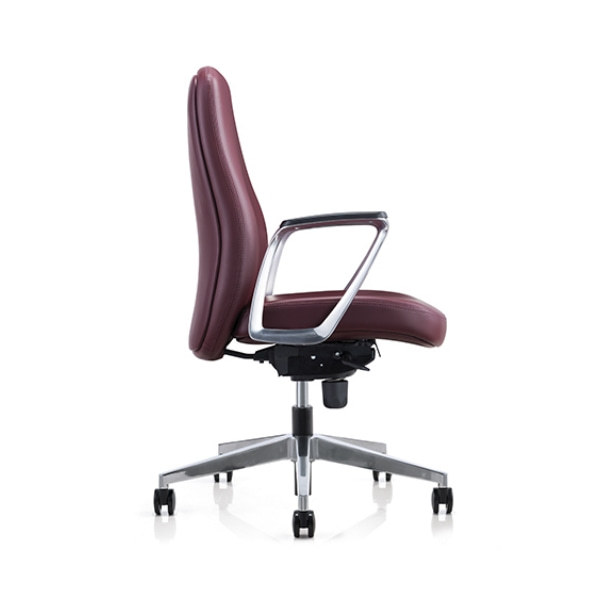 Fauteuil de direction de bureau en cuir PU à dossier moyen