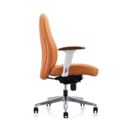 Y & F PU كرسي مكتب جلدي مع سطح خشبي ومساند أذرع قابلة للتعديل الارتفاع (YF-623-021)