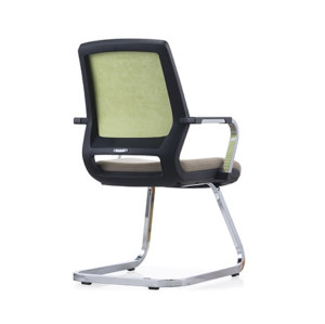 Middle Back Mesh Office Task Chair Without Casters With Chrome Frame And Armrest