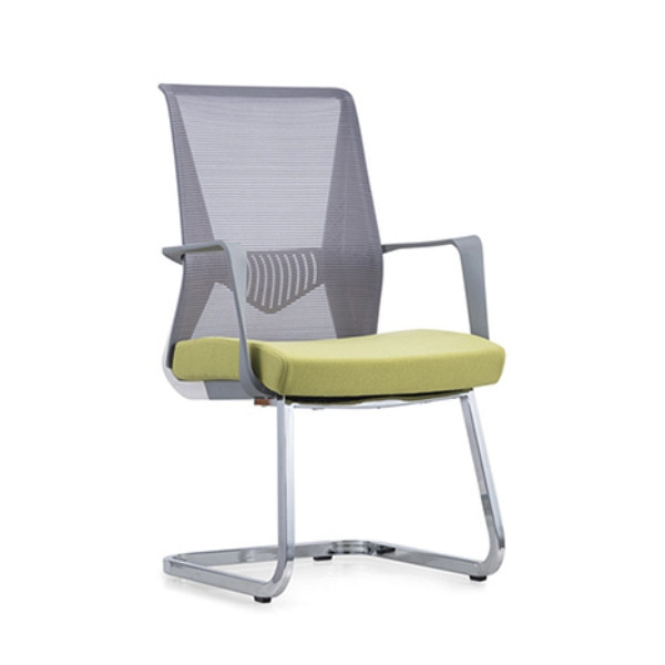 Y&F ミドルバックメッシュオフィス会議椅子、PP バックフレームとアームレスト、メタルベースフレーム (YF-16629WS)