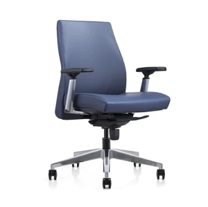 Mid-back PU leather office task chair with aluminum armrest and base(YF-620-01)