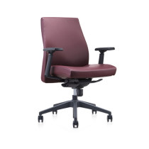 Y&F Mid-back PU/Leather Task Chair with plastic height adjustable armrest, plastic base(YF-620-02)