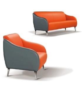 Y&F PU / canapé de bureau en cuir avec pieds en acier inoxydable, design de mode et assise confortable (SF-935)