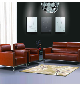 Canapé de bureau en cuir / PU Y&F avec base et cadre en acier inoxydable (SF-145KD)