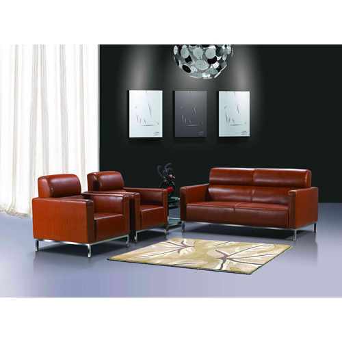 Wholesale Modern PU/Leather Office Sofa, stainless steel Base and Frame (SF-145KD)