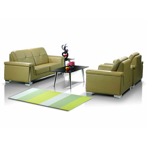 Y&F Wholesale Modern Office Sofas, stainless steel base and frame, PU or leather fabric(SF-835)