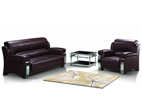 Y&F Modern Office Sofa ، قاعدة وإطار من الفولاذ المقاوم للصدأ ، قماش أريكة متاح في PU والجلد (SF-838)