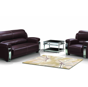 Sofá de oficina moderno Y&F, base y marco de acero inoxidable, tela de sofá disponible en PU y cuero (SF-838)