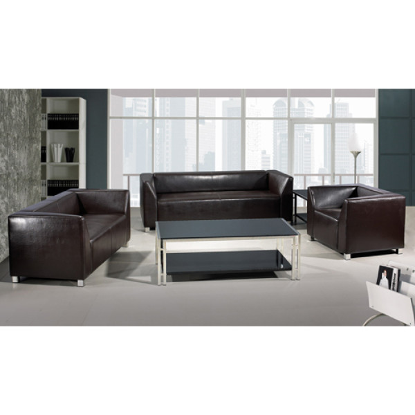 Современный офисный диван Y & F, основание и рама из нержавеющей стали, искусственная кожа и ткань (SF-892)