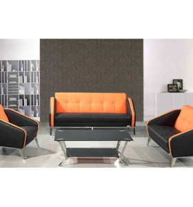 Canapé de bureau moderne Y&F avec tissu PU et cuir, base et cadre en acier inoxydable (SF-852)