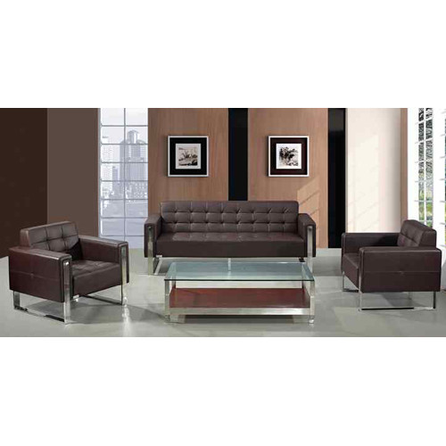Wholesale PU/Leather Modern Office Sofas, modern design, stainless steel base and frame (SF-897)