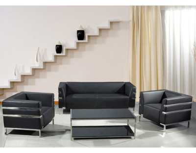 Y & F Современный PU / кожаный офисный диван, основание из нержавеющей стали и рама (SF-898)
