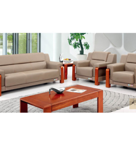 Canapé de bureau en cuir / PU Y&F, base en contreplaqué, éponge 100% pure (SF-6096)