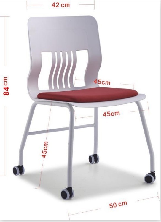 Y & F Современный офисный штабелирующийся учебный стул с подушкой и роликами (YF-01001)